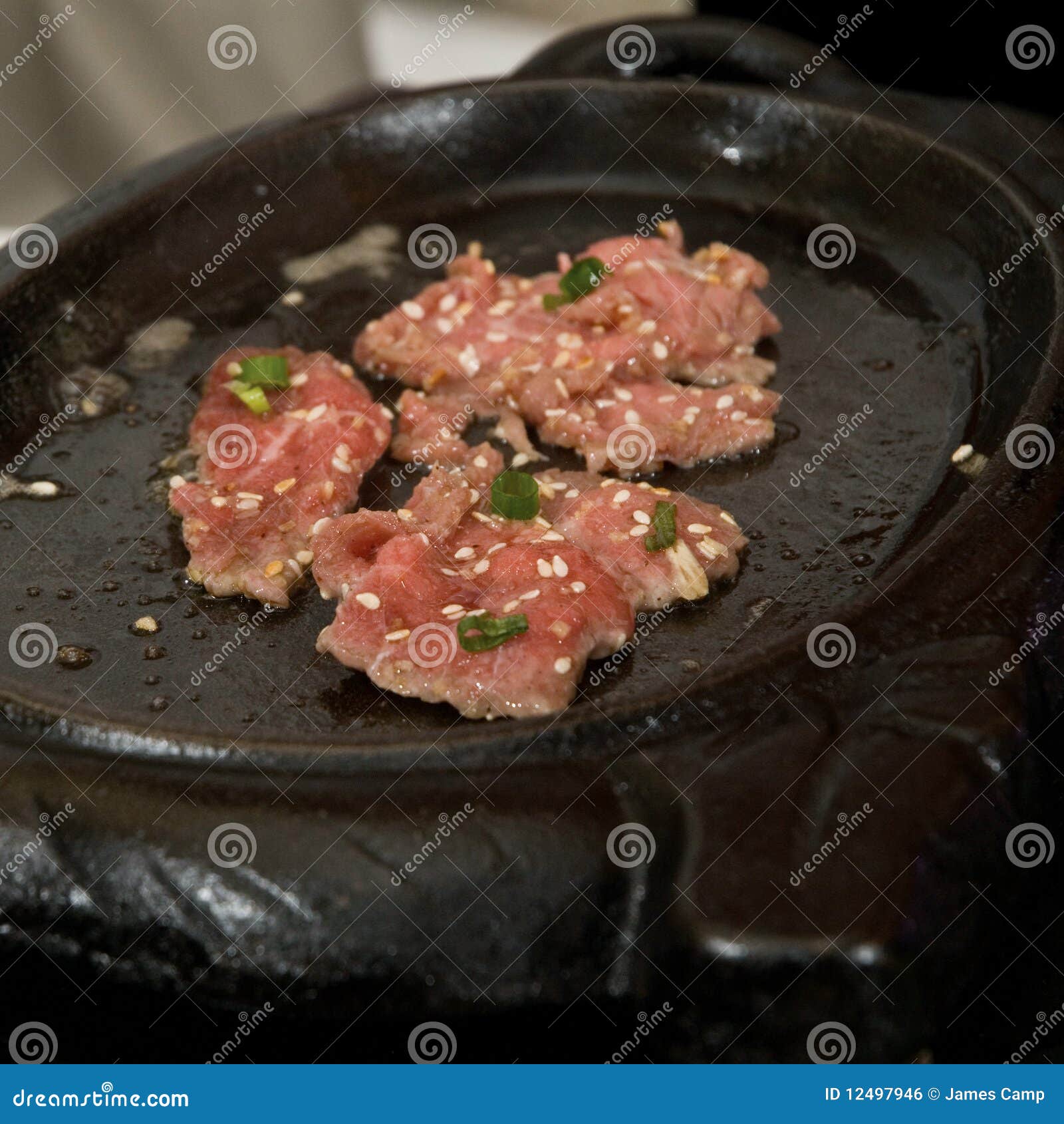 Cooking Korean Barbecued Beef Stock Photo Image of seasoned, square