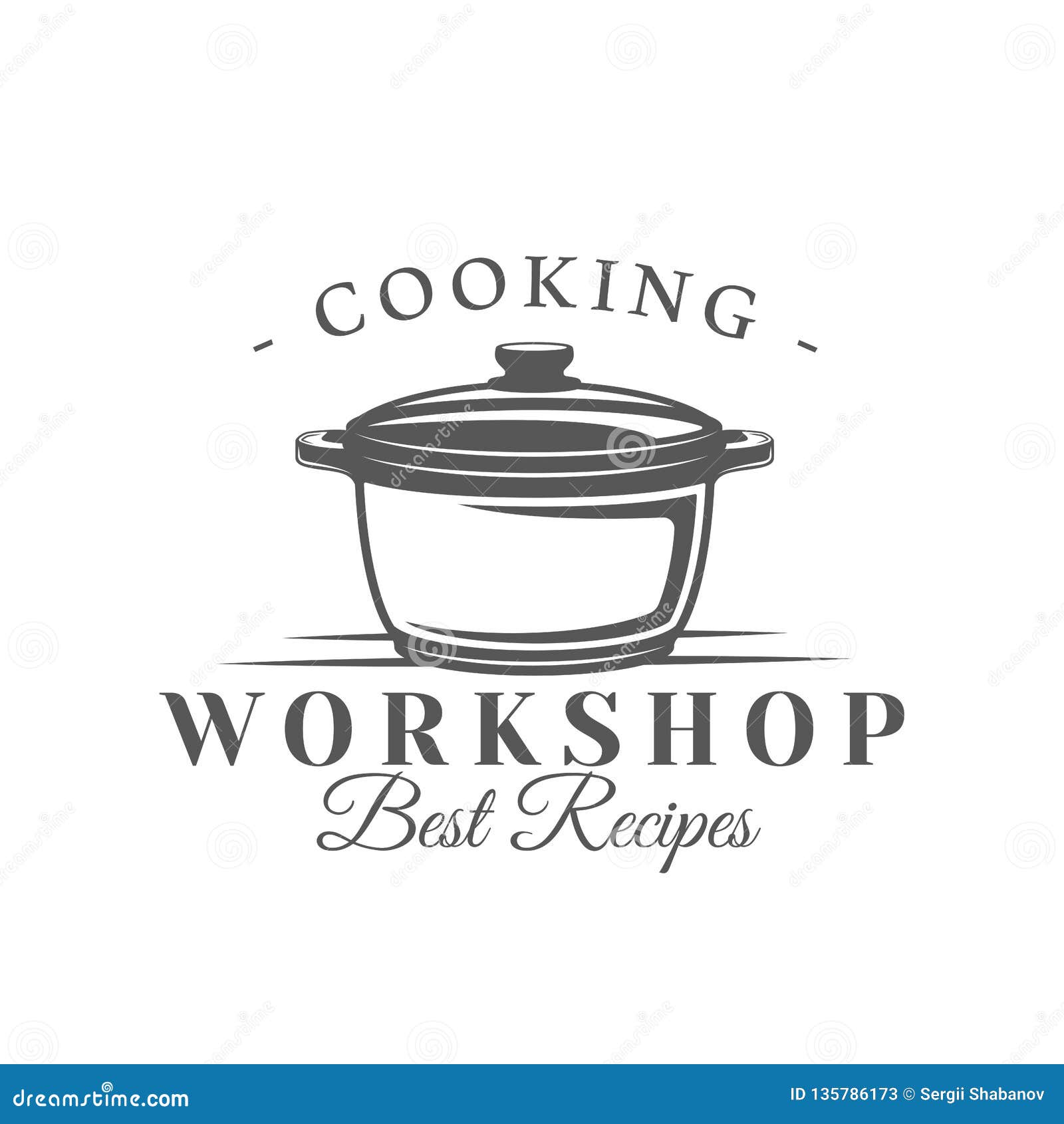Cooking Label Isolated on White Background Stock Vector Illustration