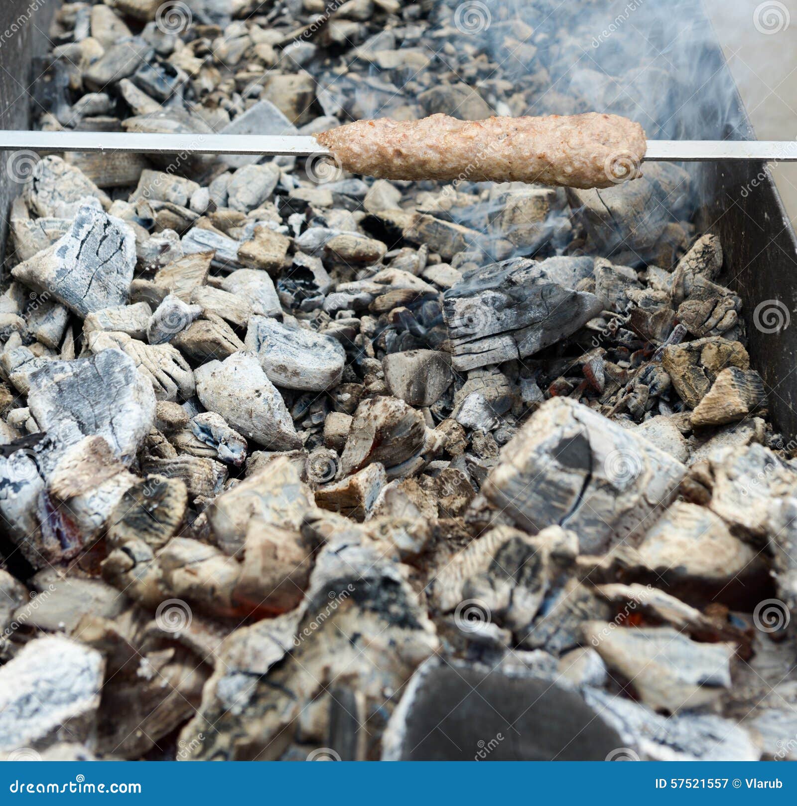 Cooking meat on the coals stock image. Image of eating 57521557