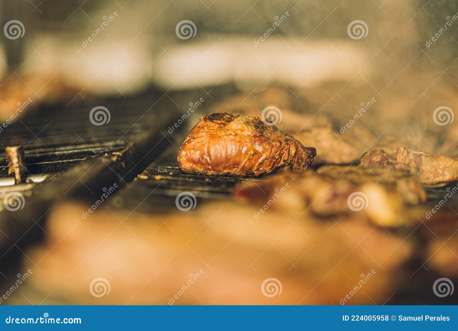 Cooking Meat on the Grill stock photo. Image of background 224005958