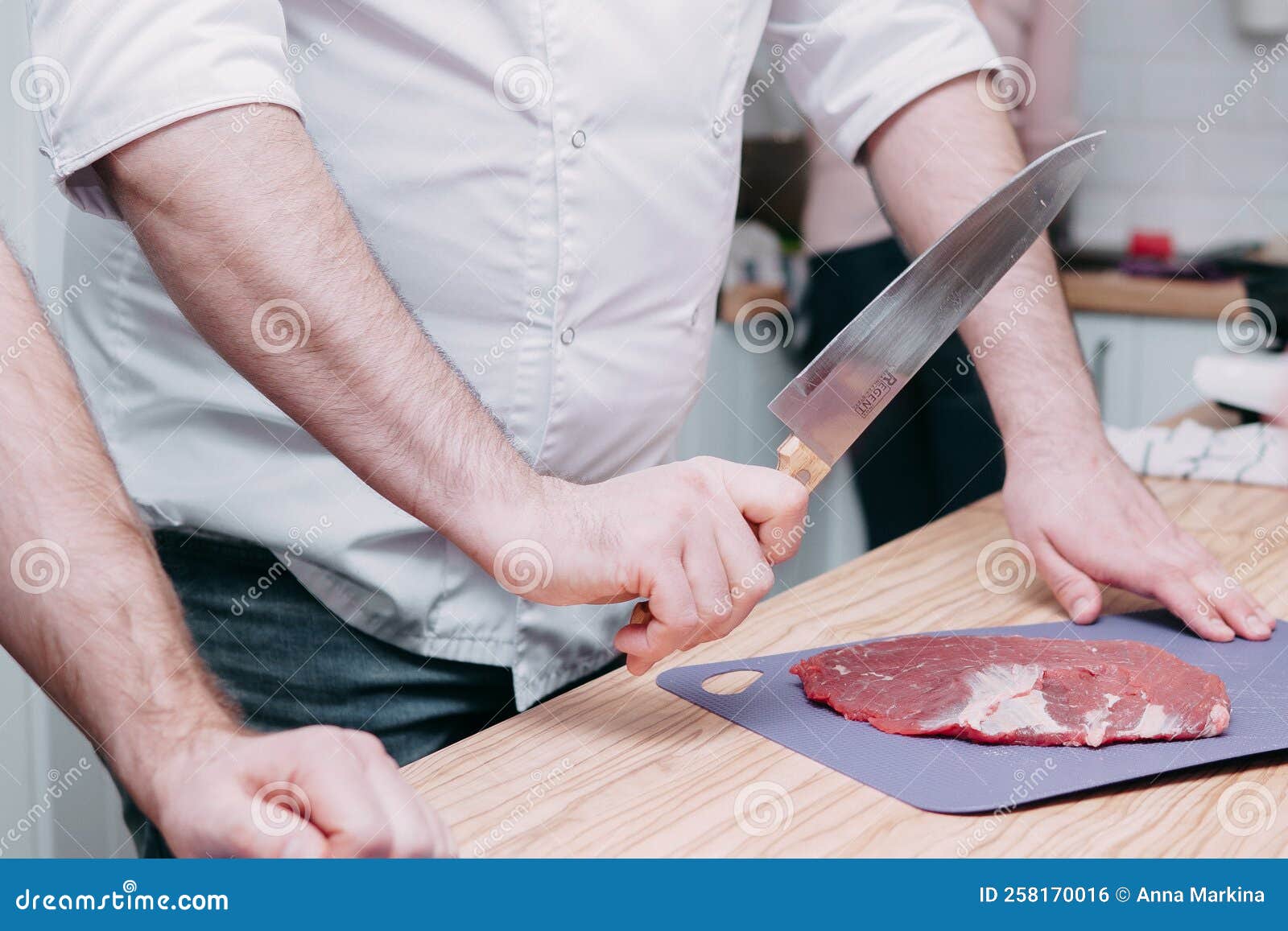 Cooking Meat Rolls in the Cooking Class. Beef Roll Stock Photo Image
