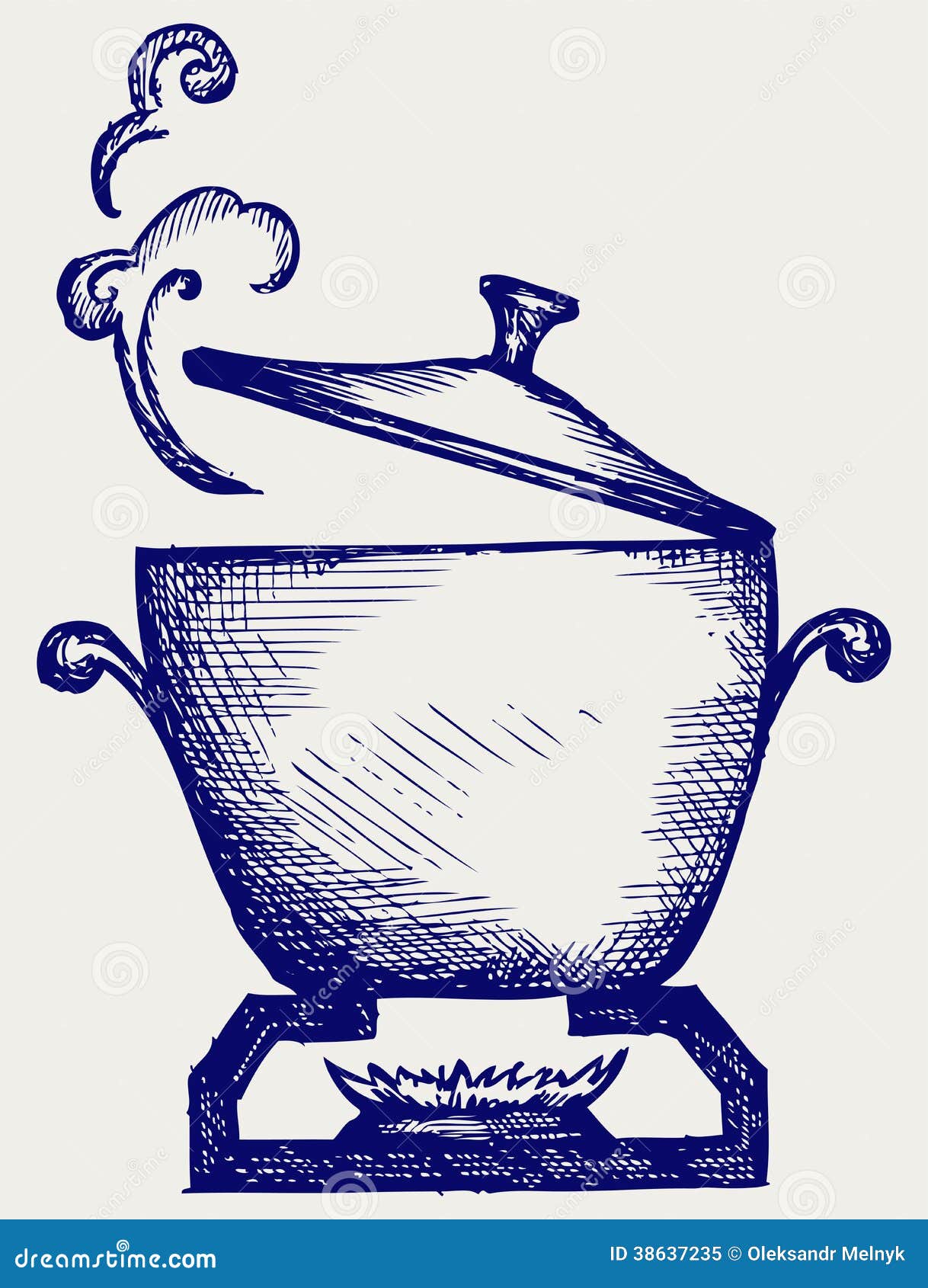 Cooking in the metal pan stock vector. Illustration of kitchenware