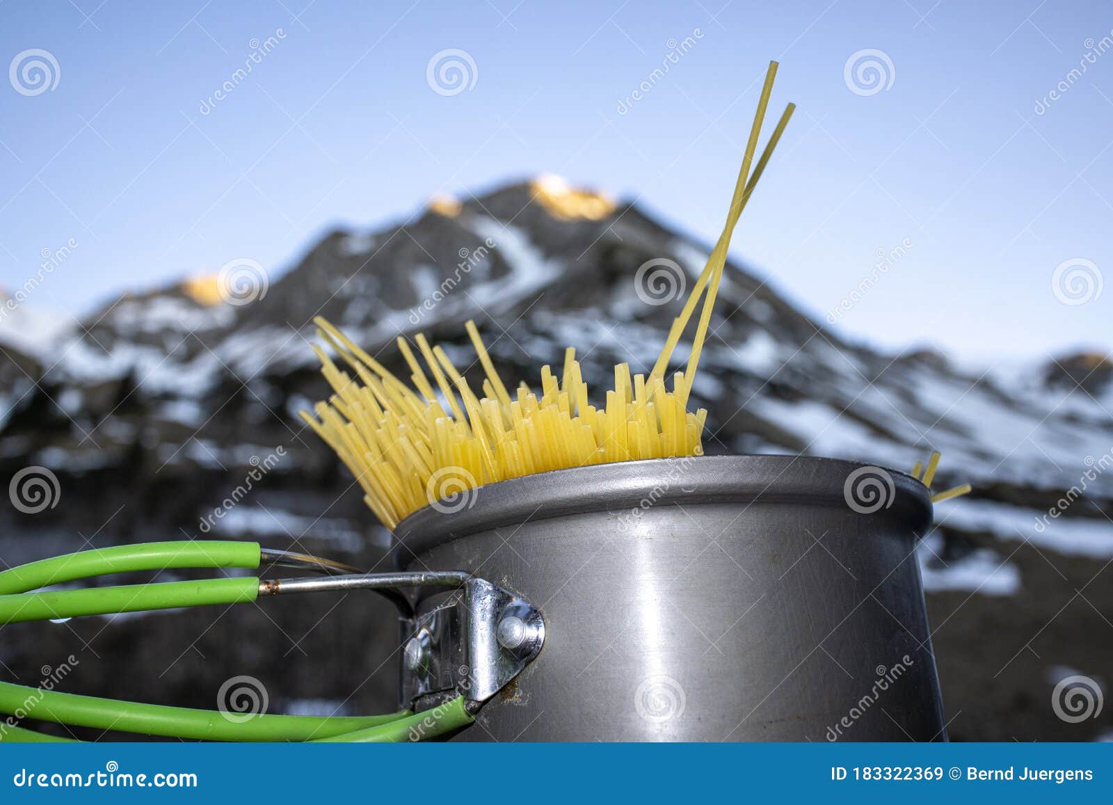 Cooking pasta stock image. Image of mountains, alpine 183322369