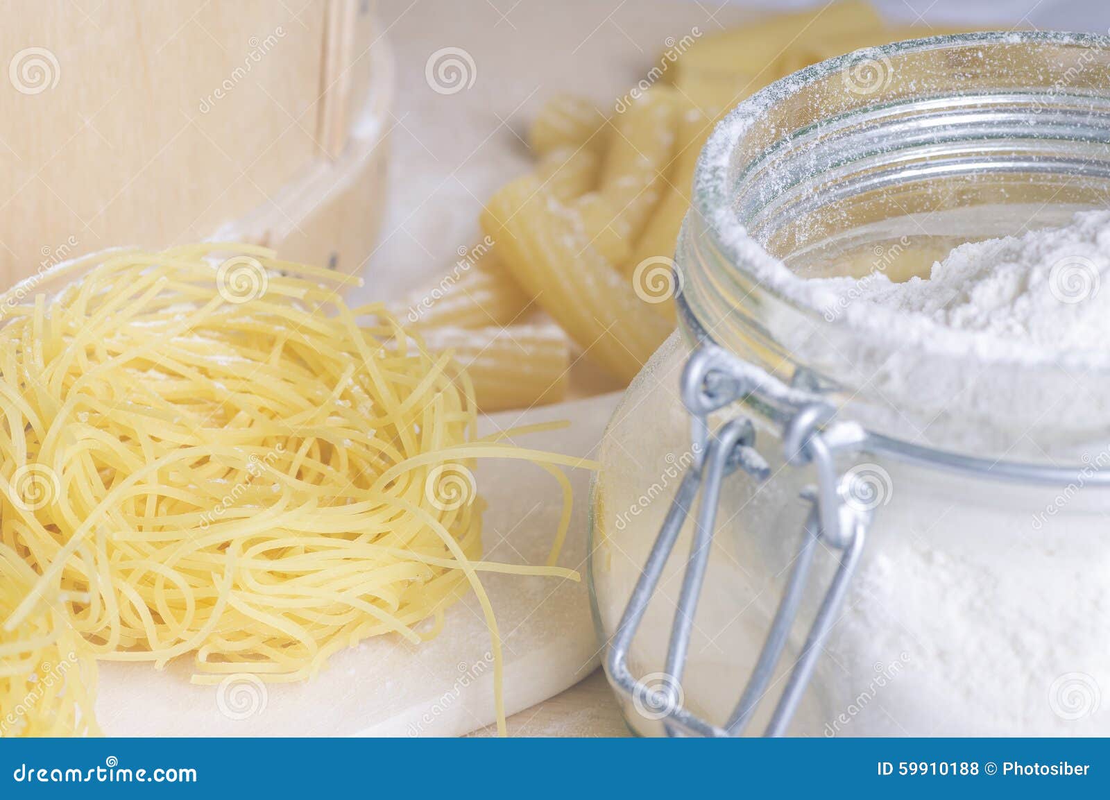 Cooking pasta dough stock photo. Image of table, food 59910188