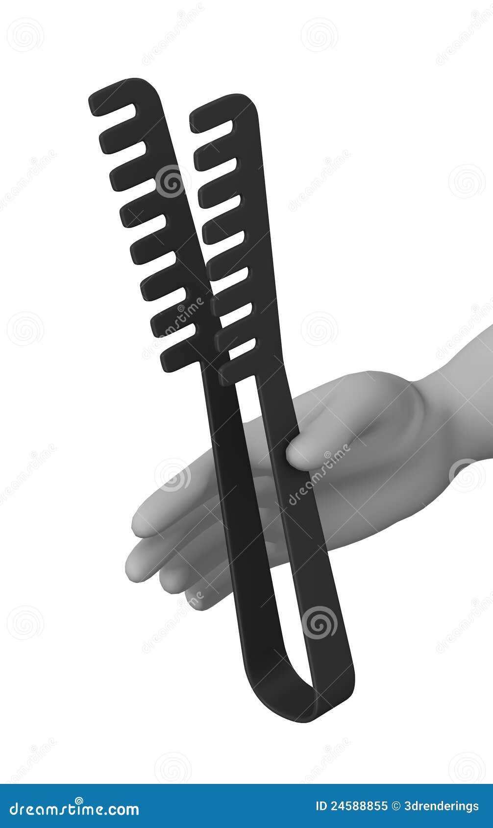 Cooking pliers in hand stock illustration. Illustration of utensil