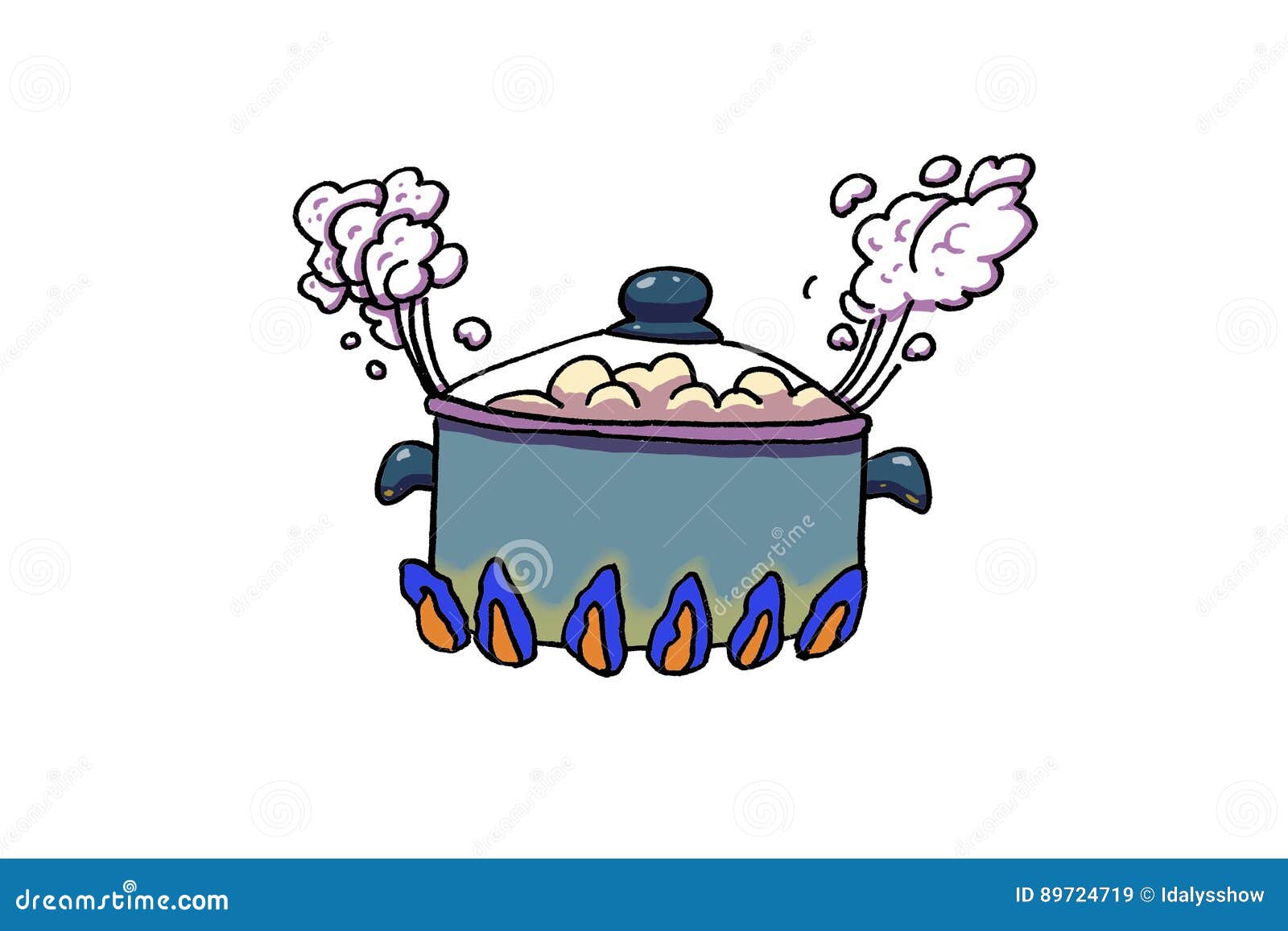 Cooking pot stock illustration. Illustration of cute - 89724719