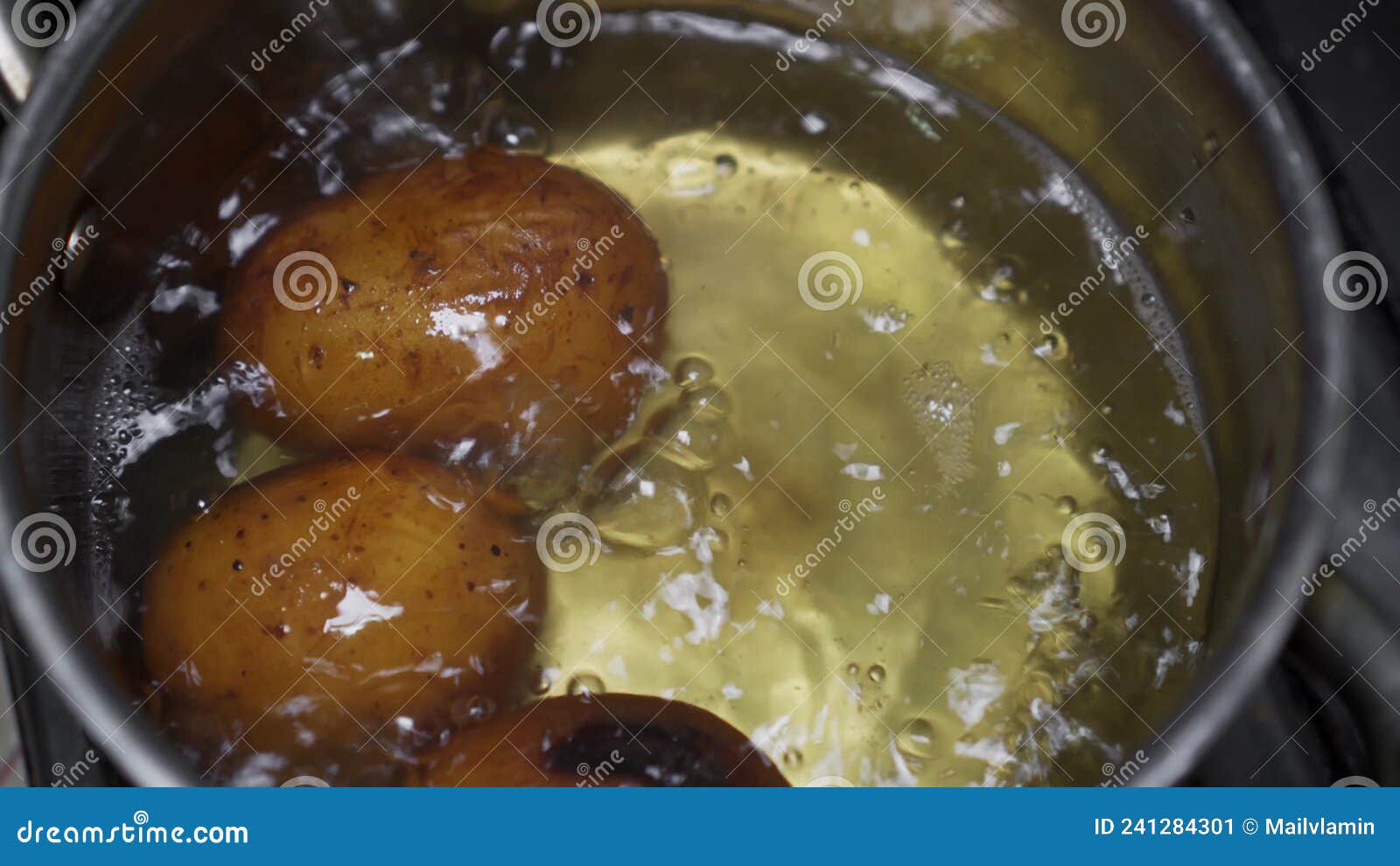 Cooking Potatoes in Boiling Water. Stock Video - Video of steam, home