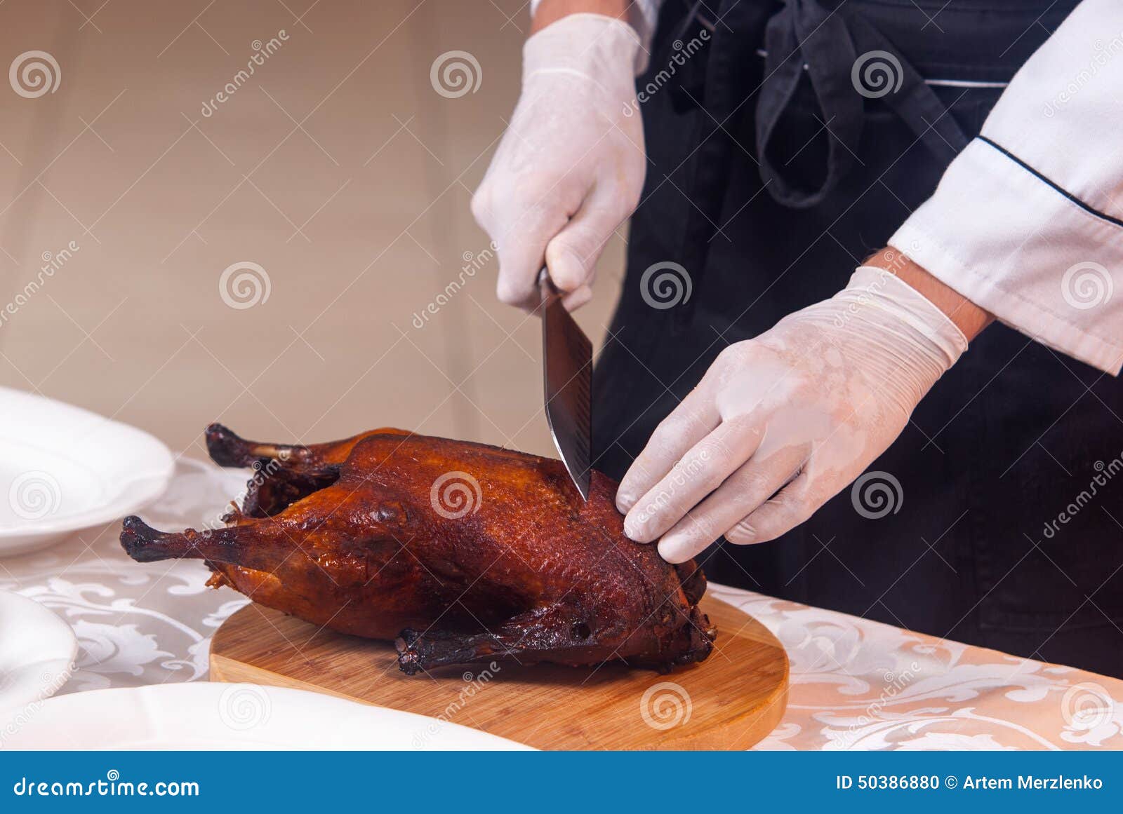 Cooking Roast Duck in Restaurant Stock Photo Image of grilled