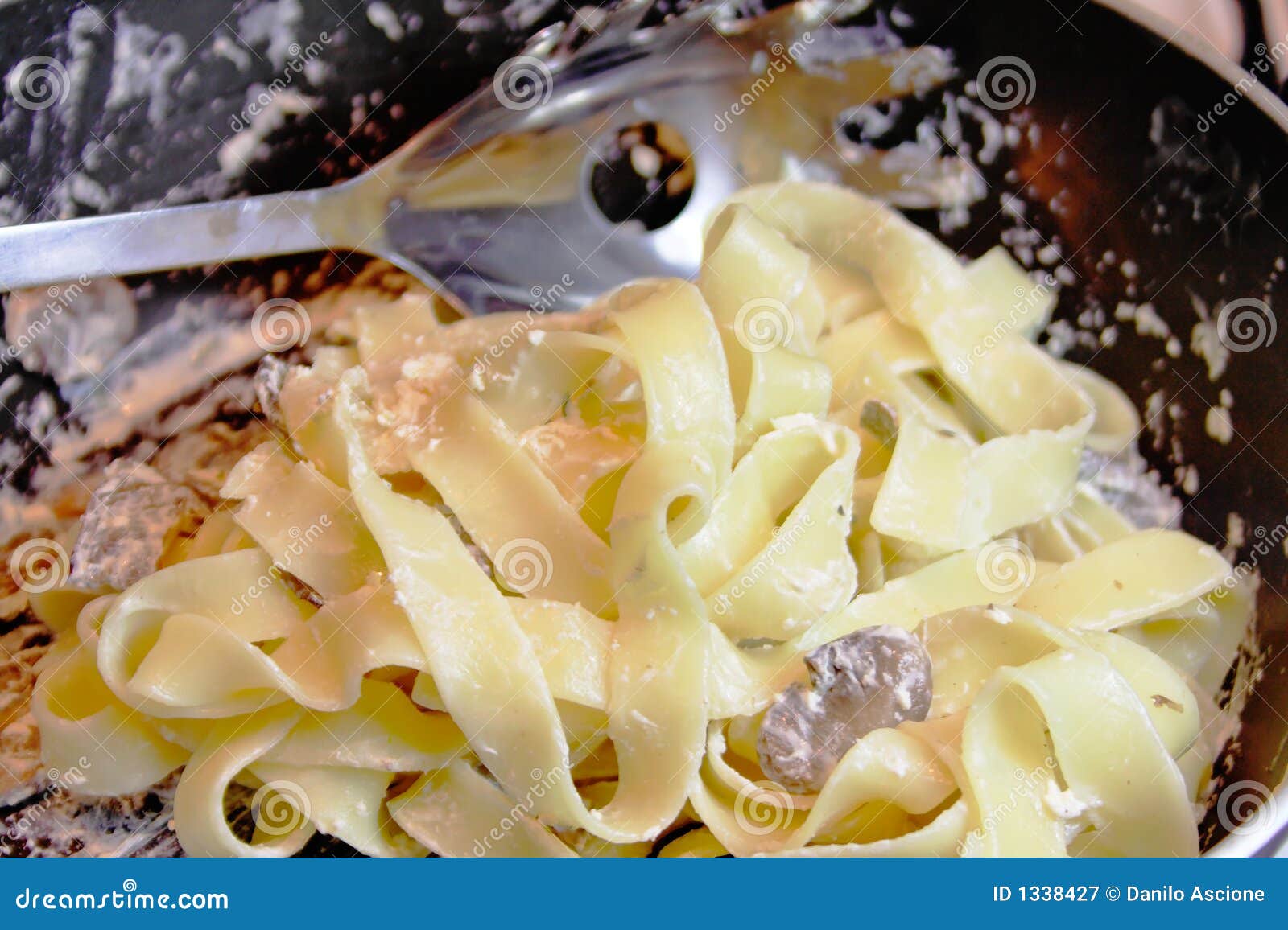 Cooking Tagliatelle Pasta stock image. Image of dine, cream 1338427
