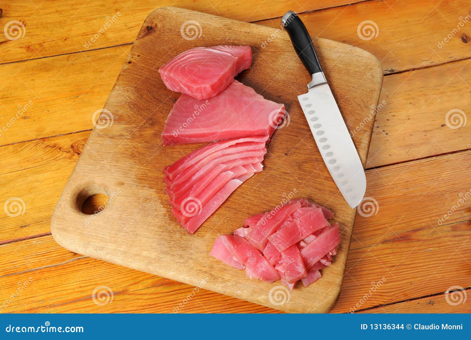 Cooking tuna fish stock photo. Image of food, restaurant 13136344