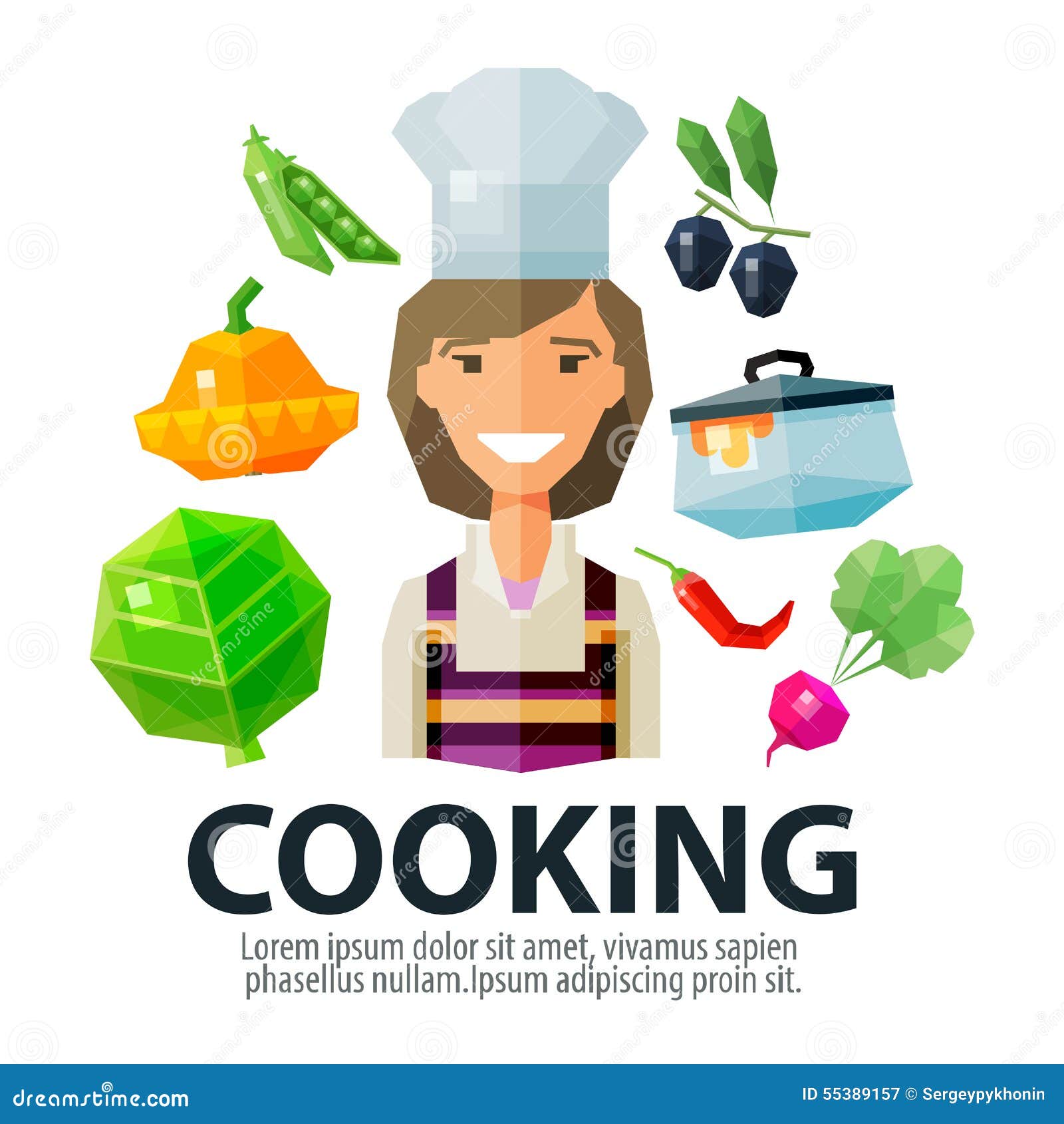 Merry Cook Vector Logo Design Template. Kitchen Or Cartoon ...