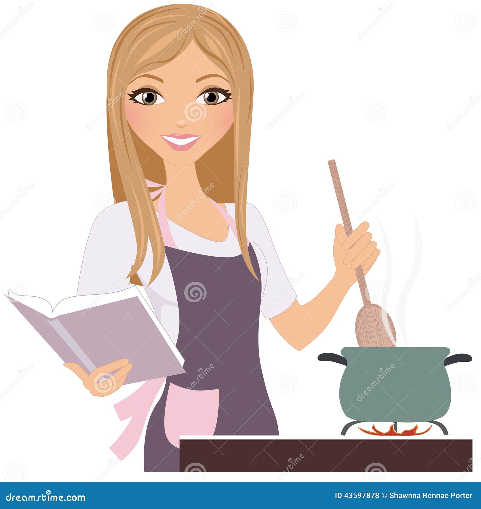 Download Cooking woman stock illustration. Illustration of stove - 43597878