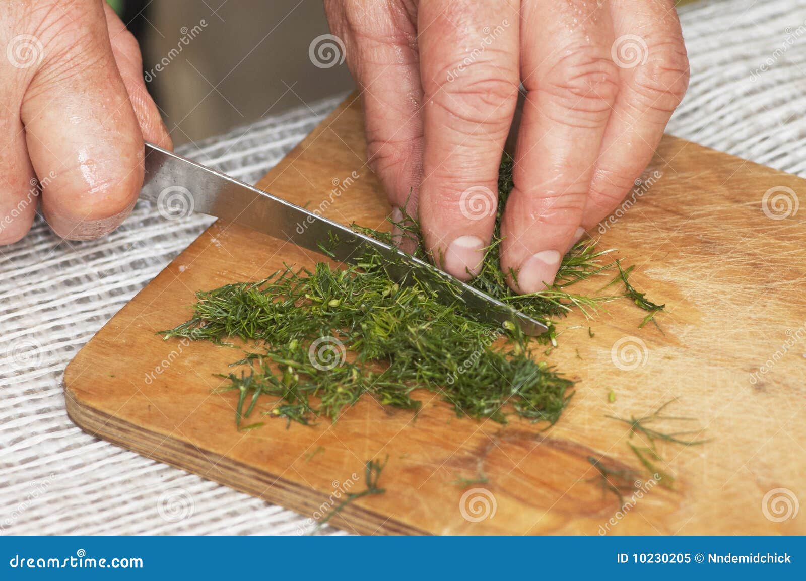 Cooking Woman Hands Cutting Dill Stock Image Image of herb, diner
