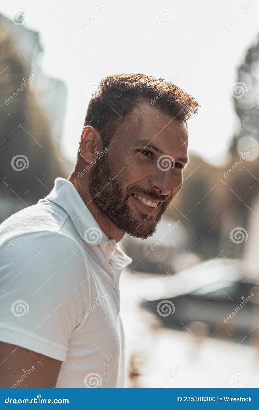 Cool and Attractive Slovenian Man Smiling while Looking at Something ...