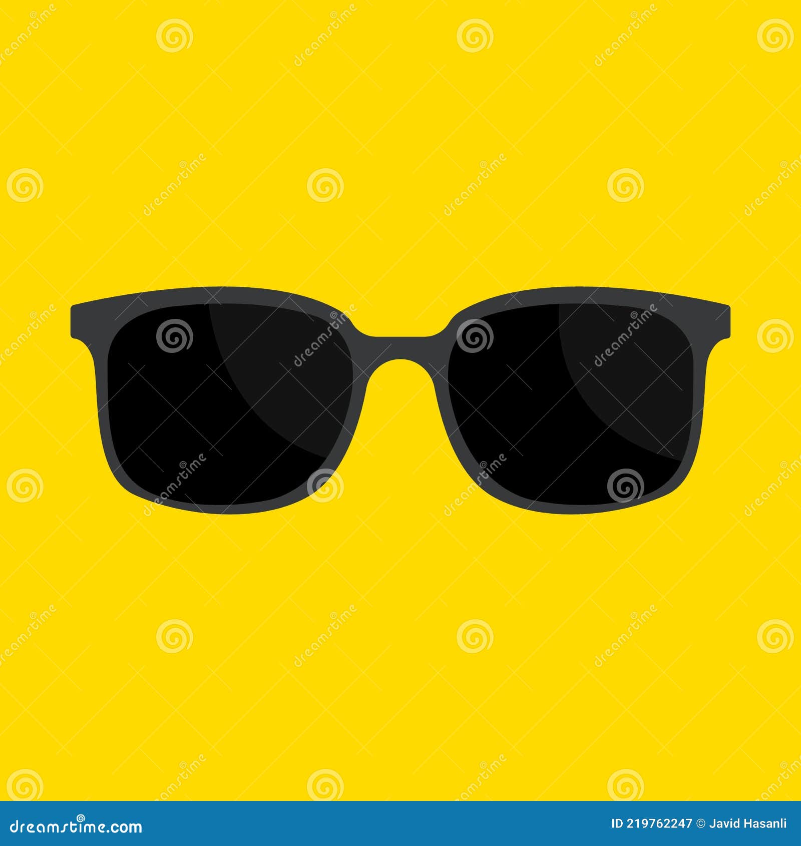 Cool Black Cartoon Sunglasses Eye Frames Vector Icon Stock Vector