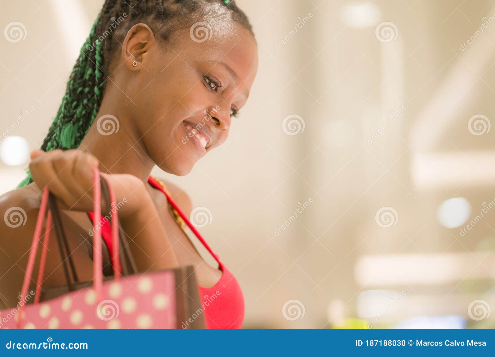 Cool Black Girl Shopping - Young Happy and Beautiful Black African ...