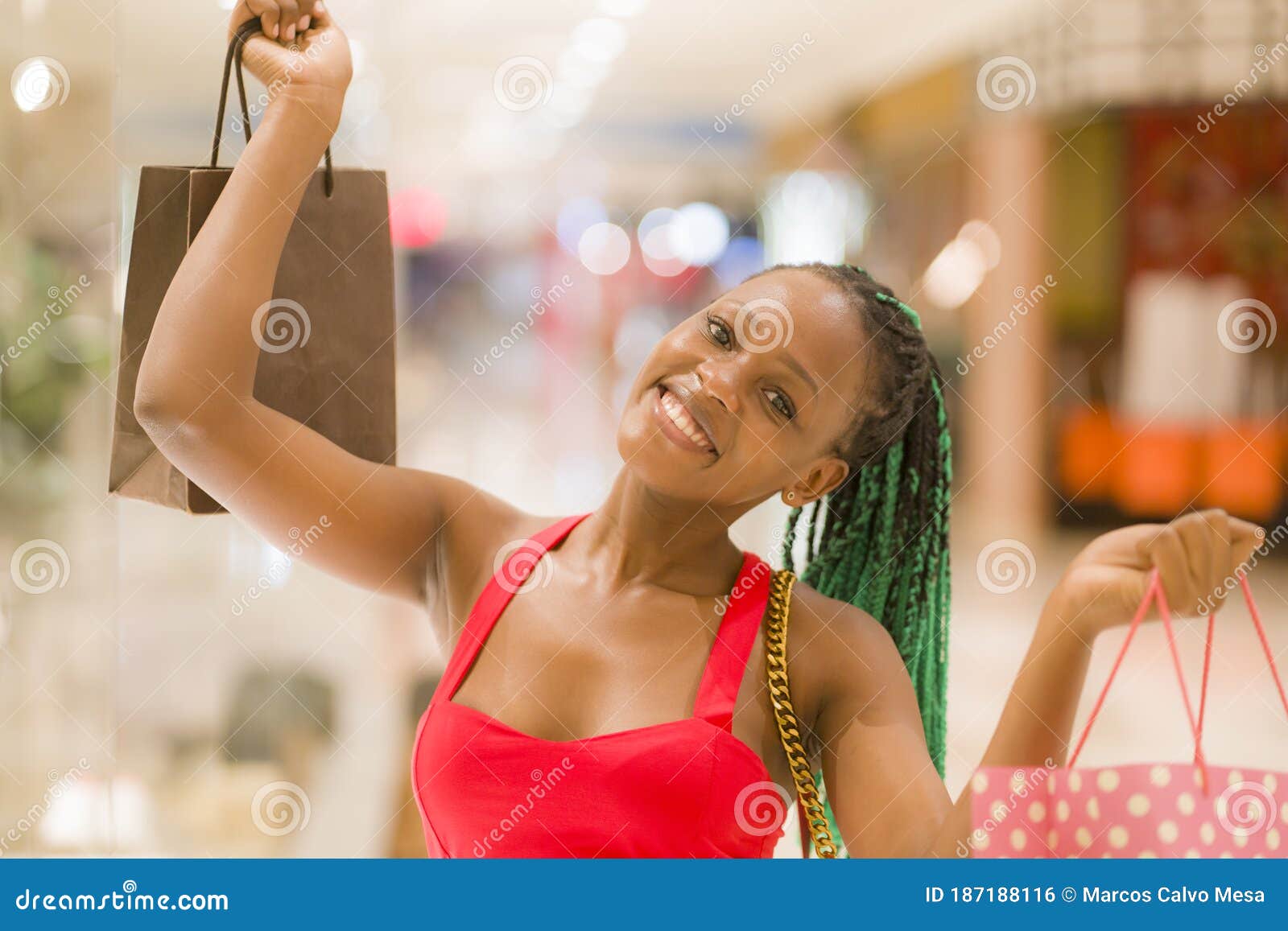 Cool Black Girl Shopping - Young Happy and Beautiful Black African ...