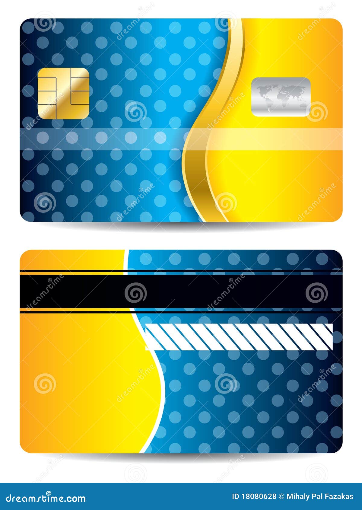 Cool Blue and Orange Credit Card Stock Vector - Illustration of With Regard To Credit Card Template For Kids