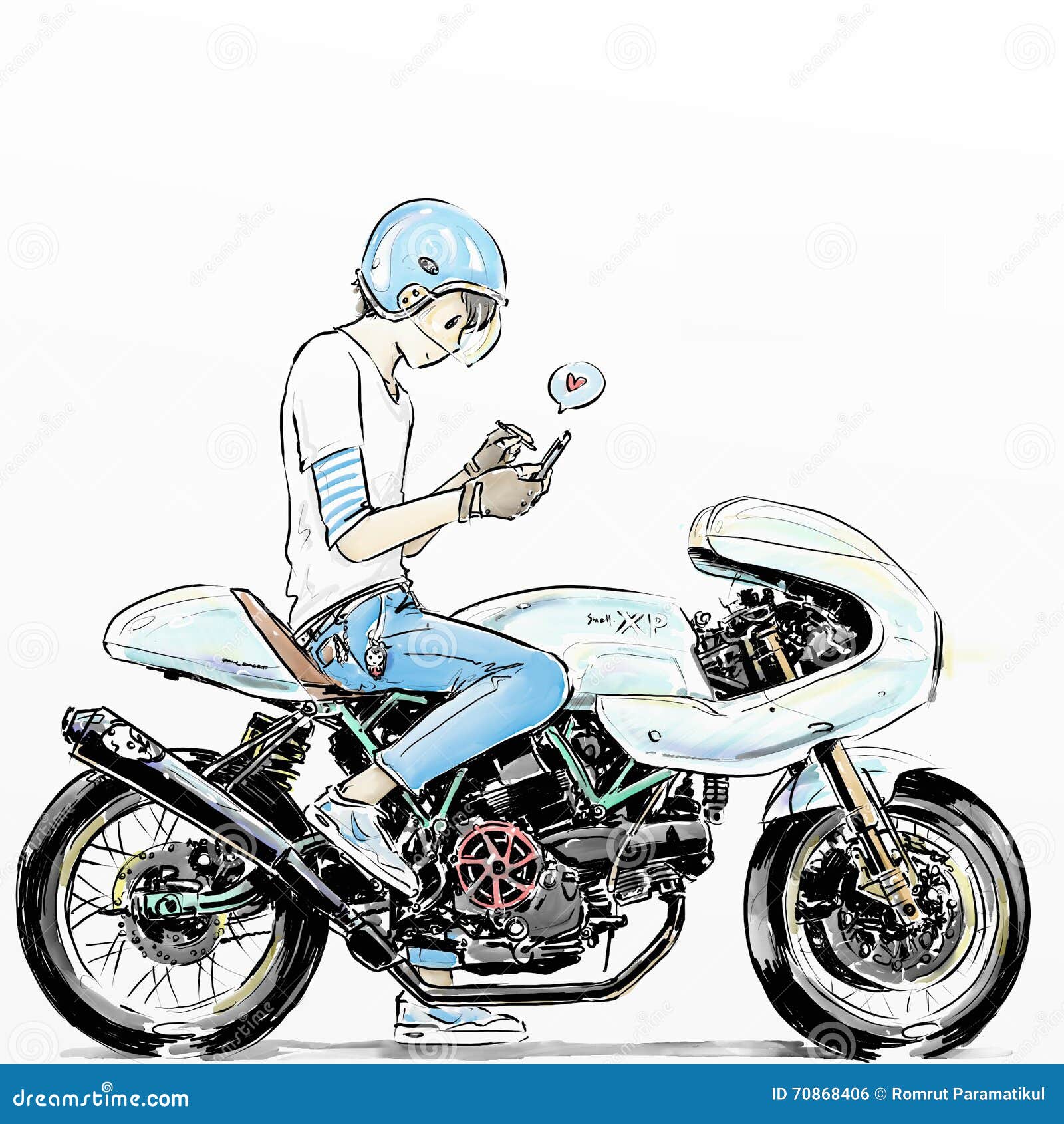 cool boy riding motorcycle stock illustration illustration of bike