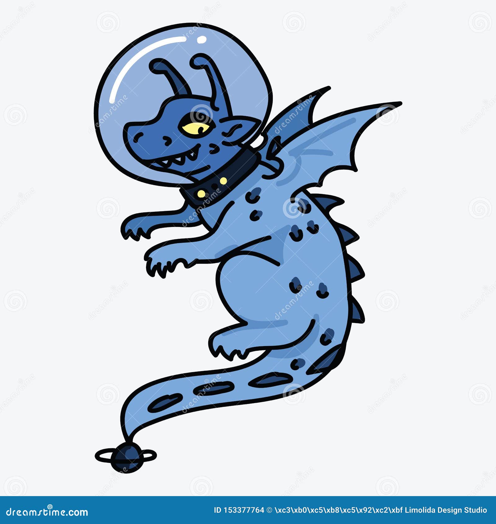 cool boys astronaut dragon cartoon   motif set. hand drawn  mythology s clipart for space