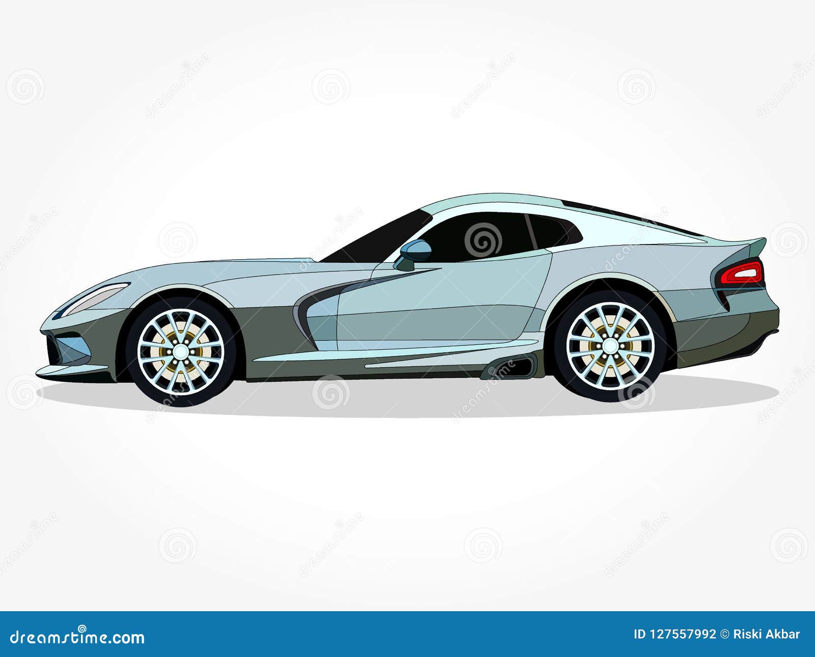 Cool Car Illustration with Details and Shadow Effect Stock Illustration -  Illustration of circuit, concept: 127557992