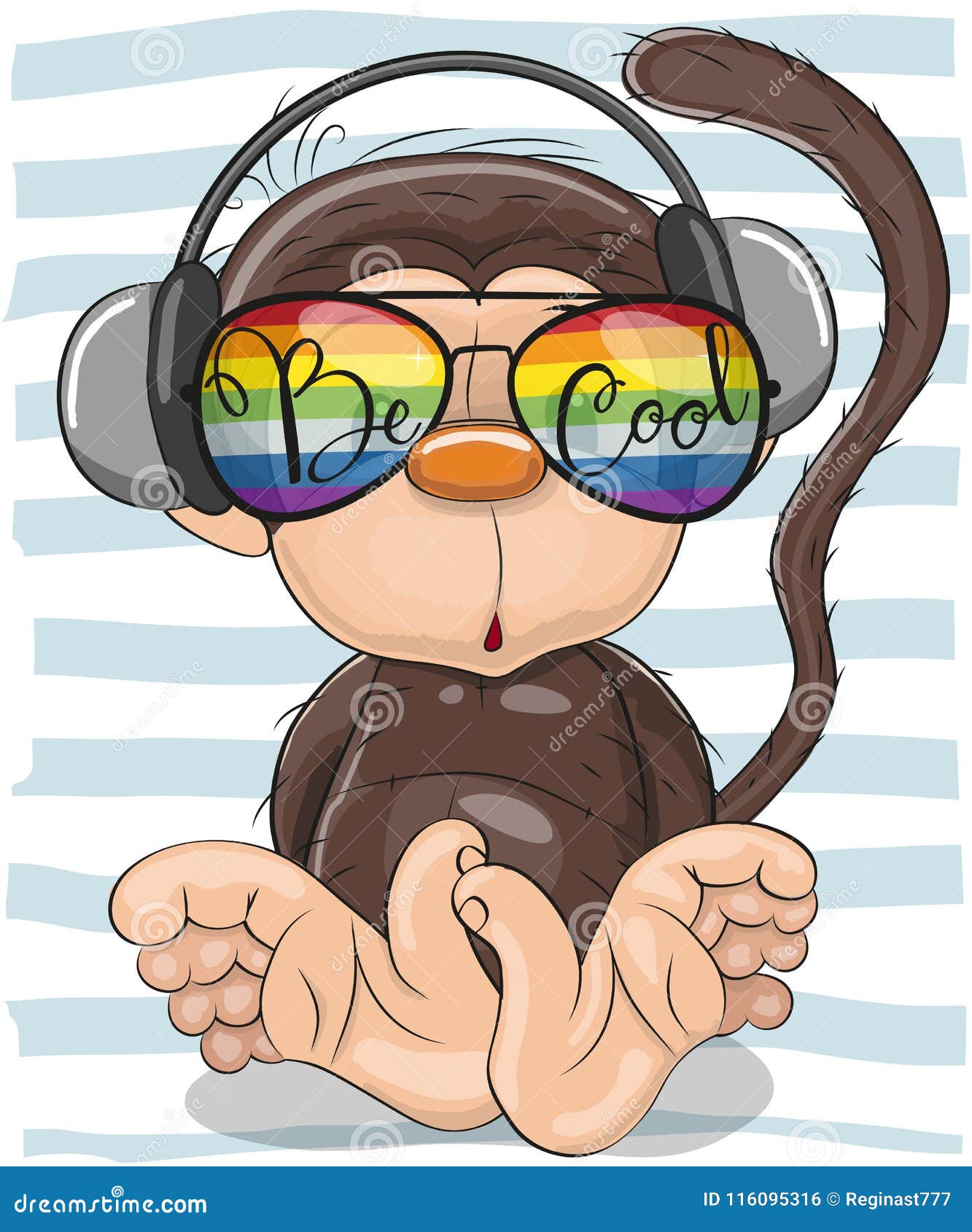 cute monkey with sun glasses