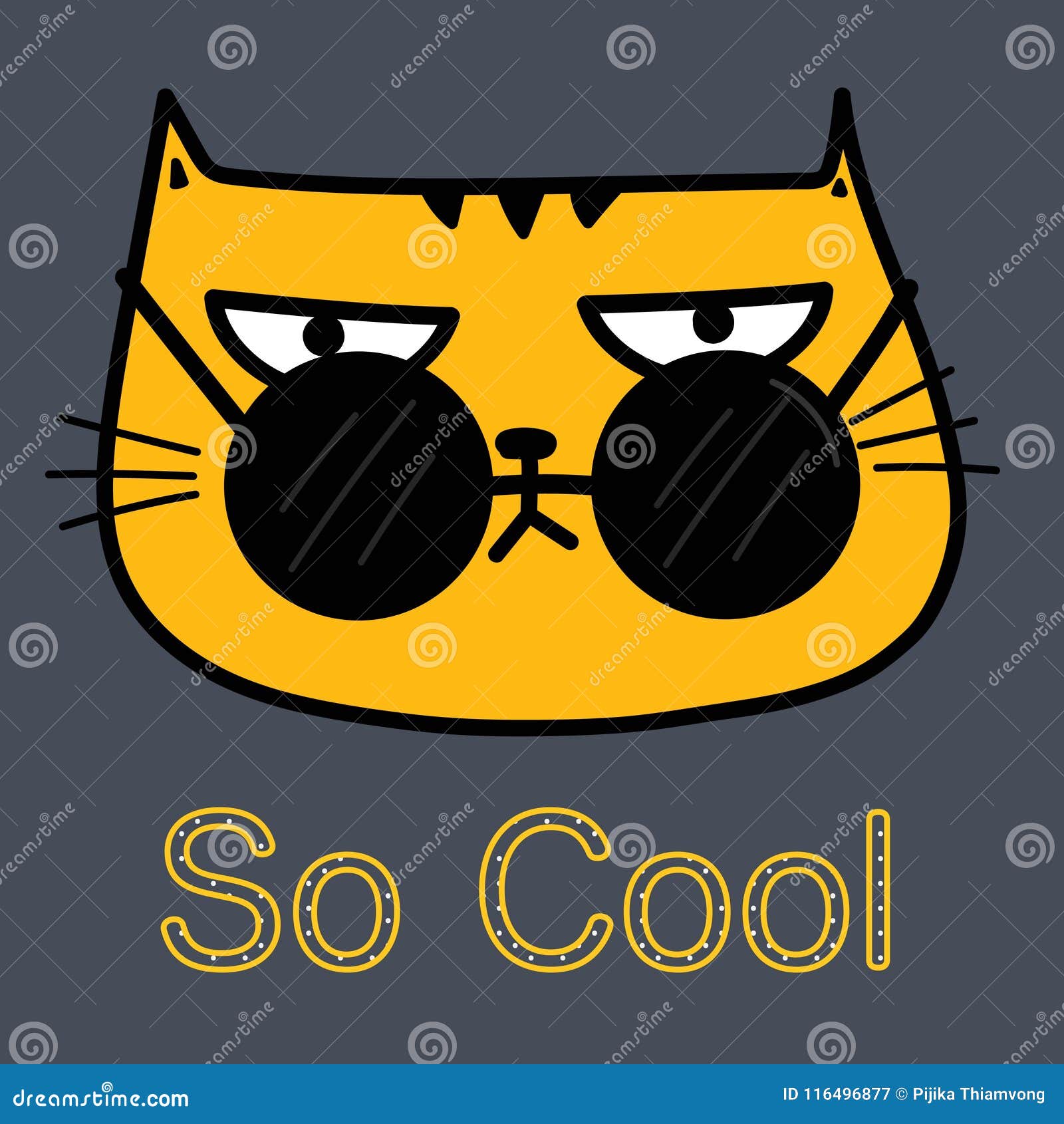 Cool Cat with Sunglasses. stock vector. Illustration of face 116496877