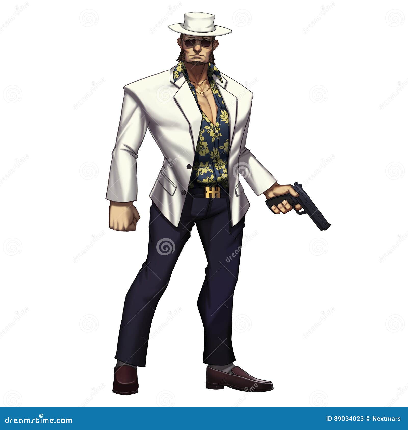 Cool Characters Series: Mafia Gangster Cowboy Man with Gun Isolated on  White Background Stock Illustration - Illustration of gangster, isolated:  89034023