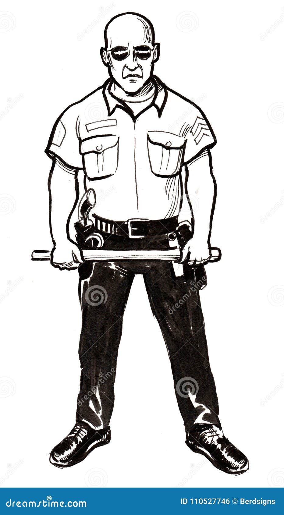 Cool cop stock illustration. Illustration of retro, male - 110527746