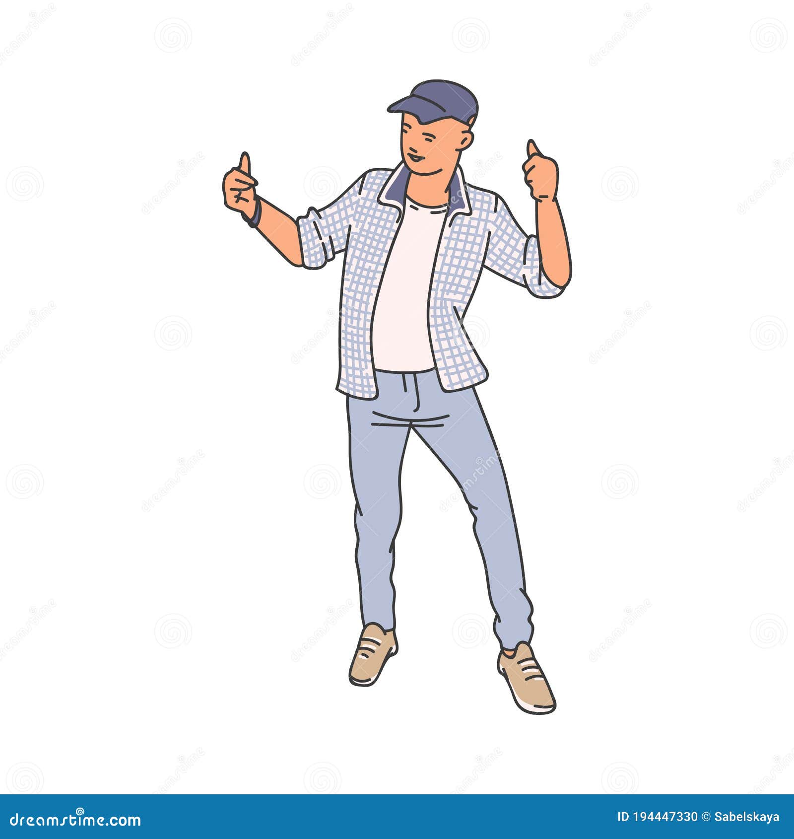 Cool Dancing Guy or Young Man Character Sketch Vector Illustration  Isolated. Stock Vector - Illustration of party, fashionable: 194447330
