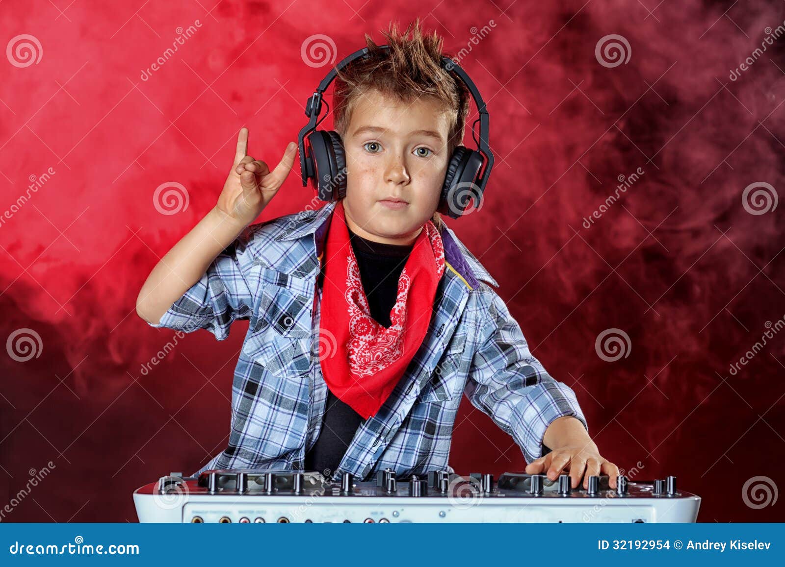 Cool dj boy stock photo. Image of little, mixer, artist 