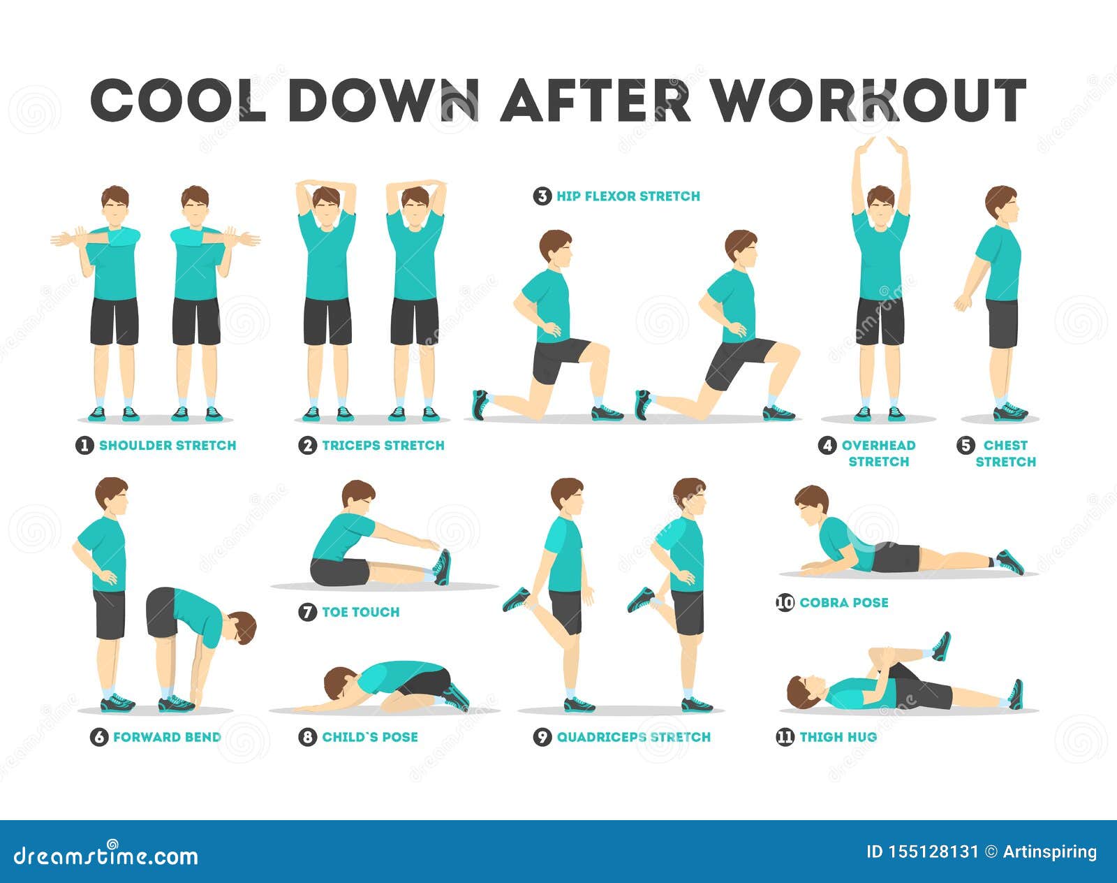 cool down after workout exercise set. collection