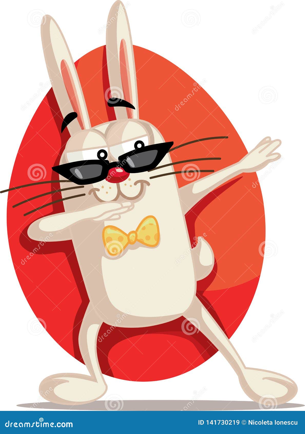 Cool Easter Bunny Dabbing Vector Cartoon Stock Vector - Illustration of  design, dance: 141730219