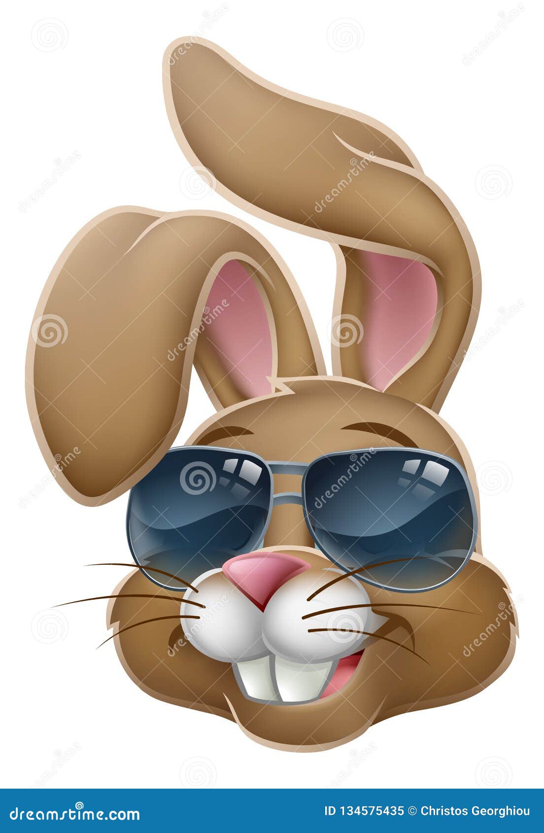 cool easter bunny rabbit in sunglasses cartoon