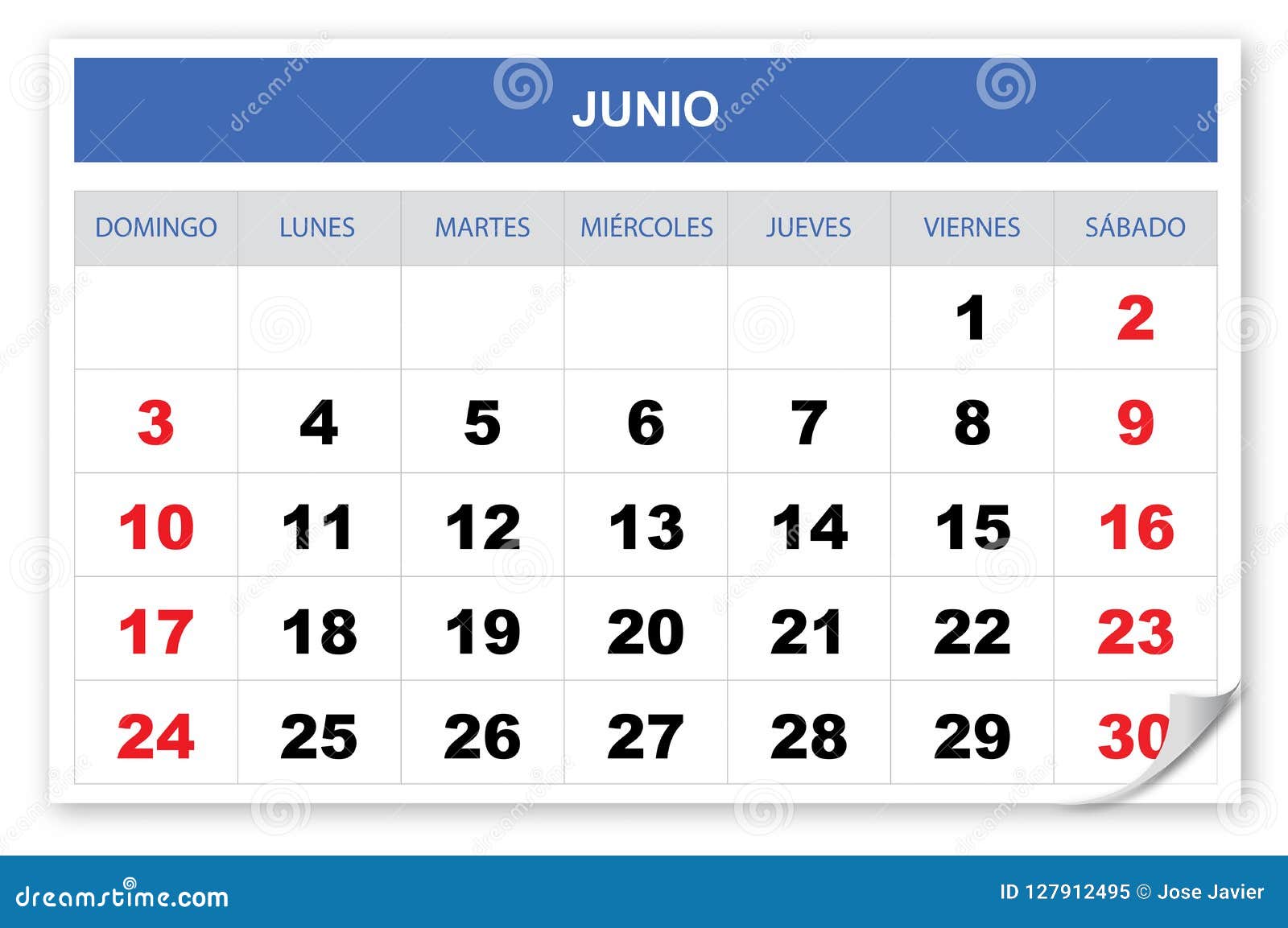 Cool And Fancy Calendar 2018 Spanish June Stock Vector Illustration Of Multi November 127912495 calendario 1007