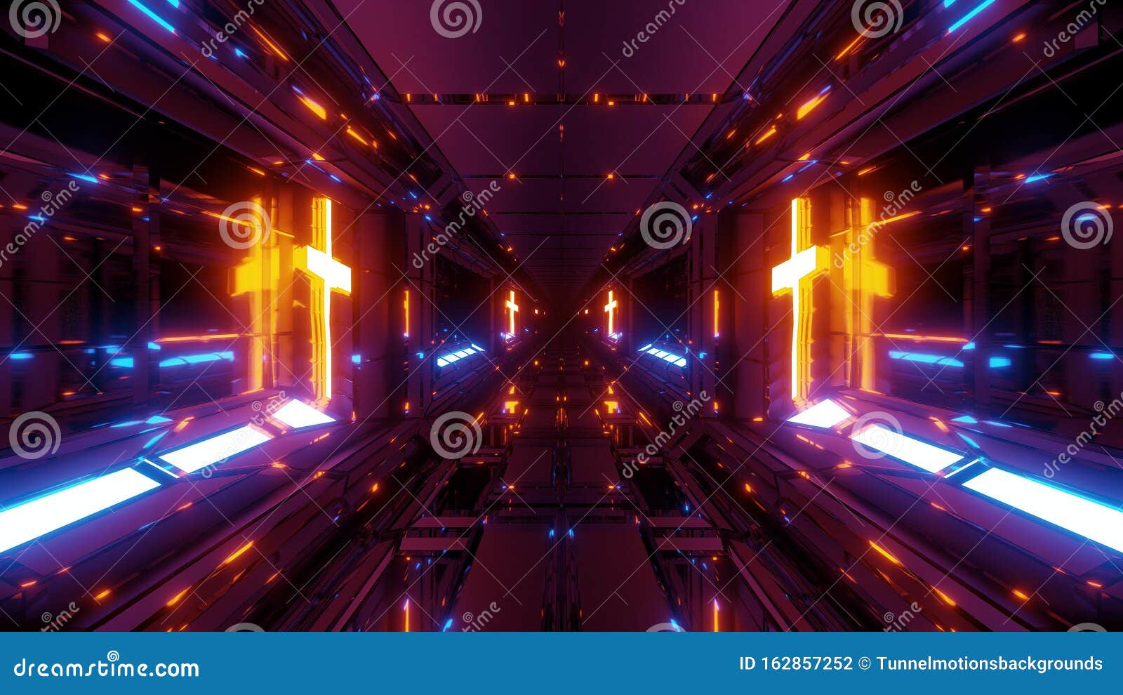 Cool Futuristic Space Scifi Hangar Tunnel Corridor with Holy Glowing  Christian Cross 3d Illustration Live Wallpaper Stock Illustration -  Illustration of three, tunnel: 162857252