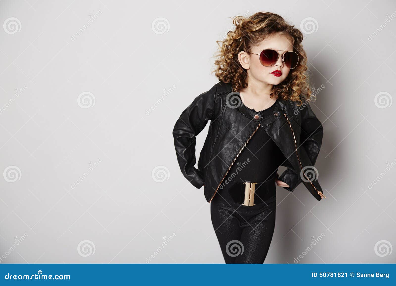 Cool Girl in Leather Jacket with Attitude Stock Image - Image of ...