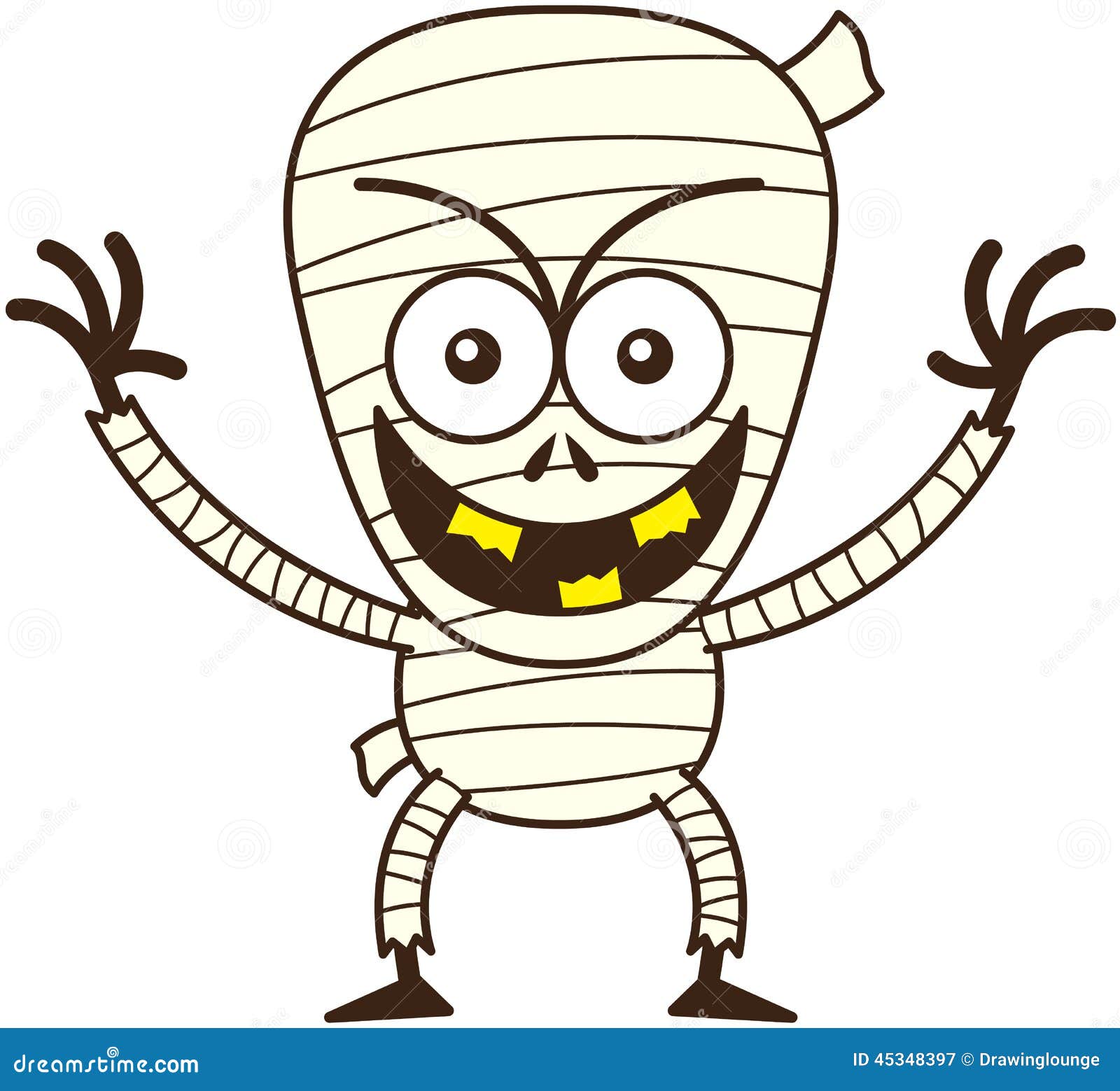 Cool Halloween Mummy Smiling Mischievously Stock Vector - Illustration of  comic, eyes: 45348397