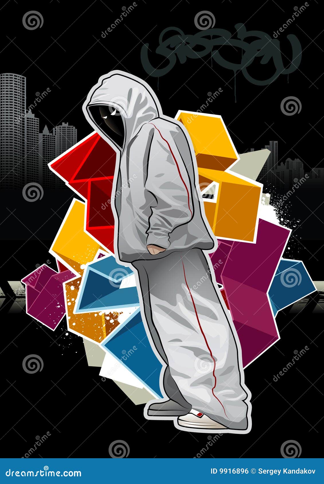 Cool Image with Young Gangster Stock Vector - Illustration of paint, power:  9916896