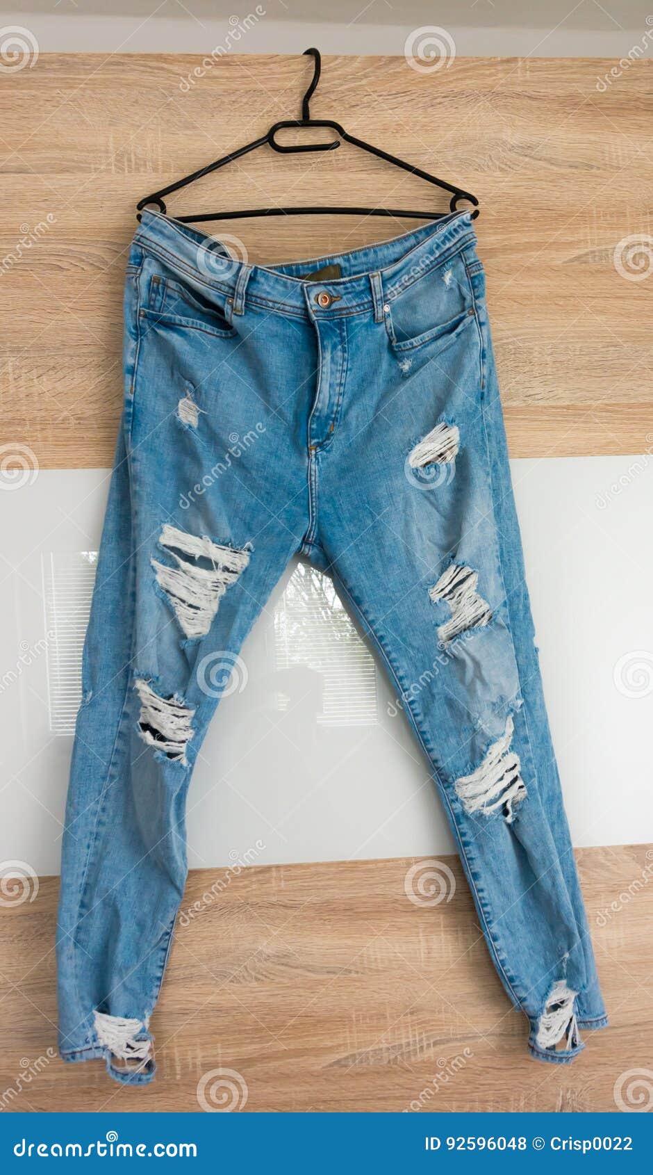 Cool jeans with holes stock photo. Image of female, denim - 92596048