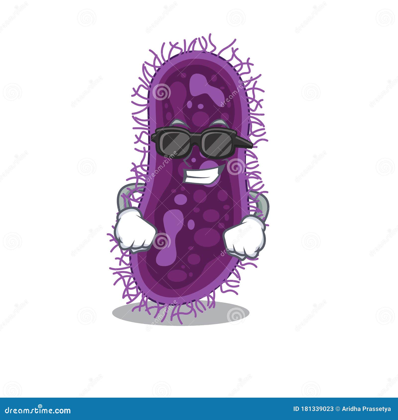 Cool Lactobacillus Rhamnosus Bacteria Cartoon Character Wearing ...