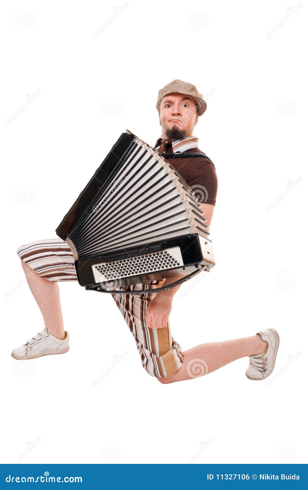 Cool Musician with Accordion Stock Photo Image of bellows, indoors