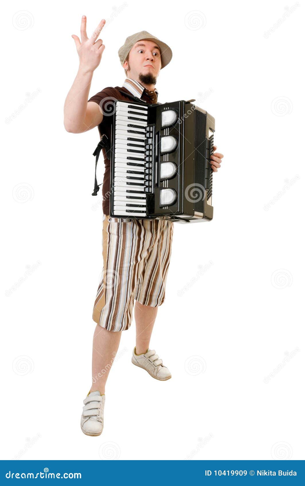 Cool Musician with Concertina Stock Image Image of high, portrait