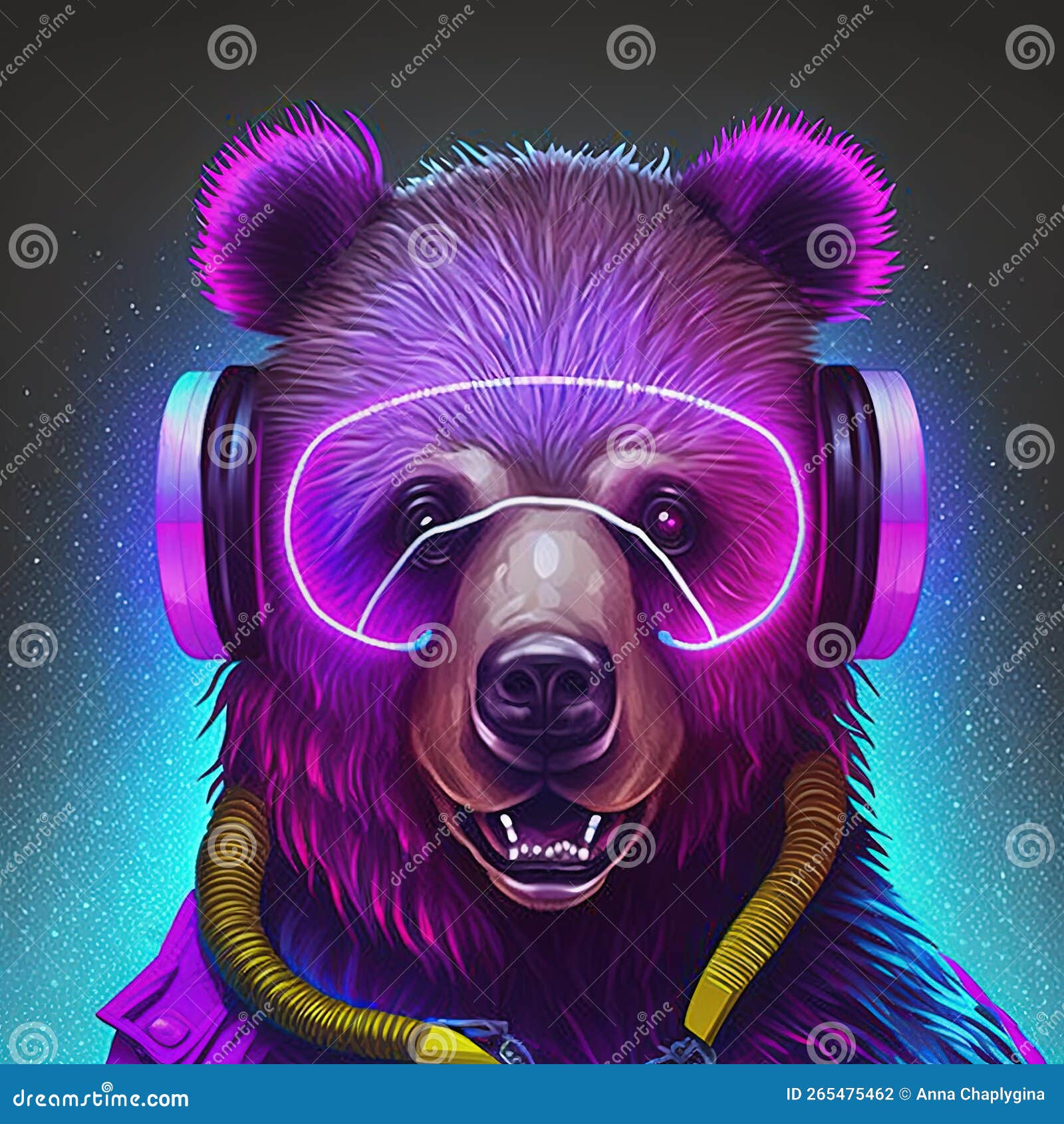 Cool Neon Party Bear In Sunglasses Generative Ai Not Based On Any