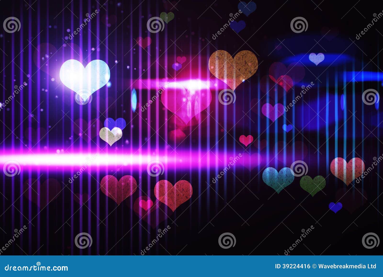 Cool Nightlife Design with Hearts Stock Illustration Illustration of