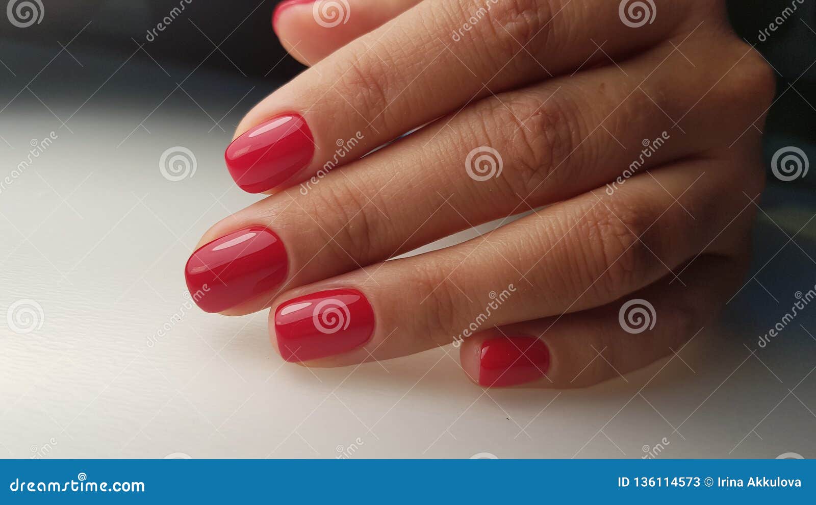 Cool Red Nails Stock Image Image Of Photo Certificate 136114573