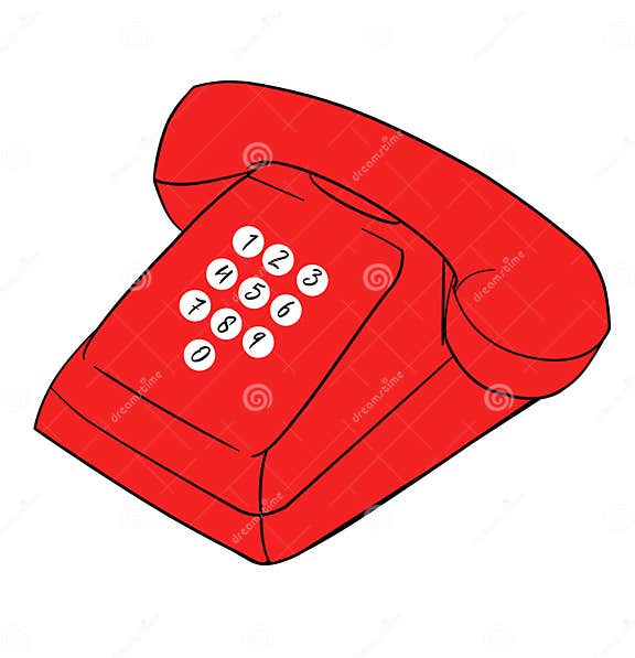 Cool Retro Red Telephone Illustration Stock Image - Illustration of ...