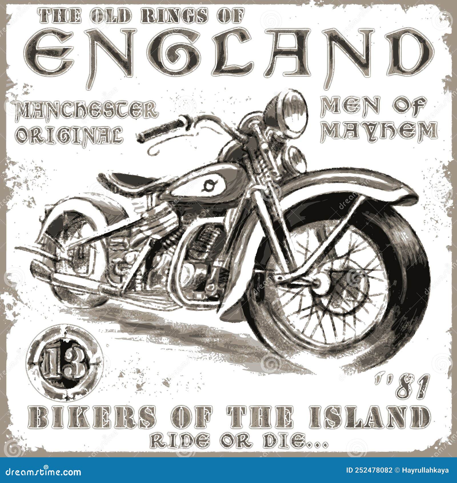 retro vintage motorbike sign motorcycle  riders quotes tee graphic bikers slogans style art print sticker  set