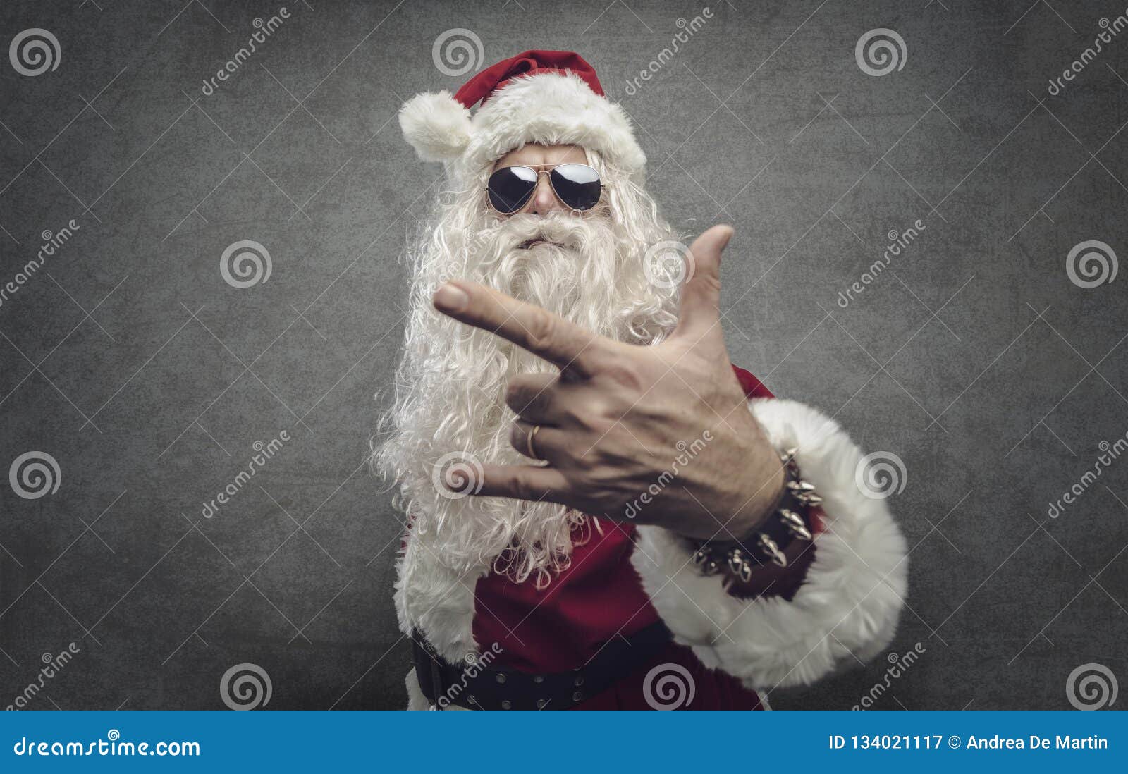 Cool Rock Santa Claus Stock Image Image Of Funny Punk