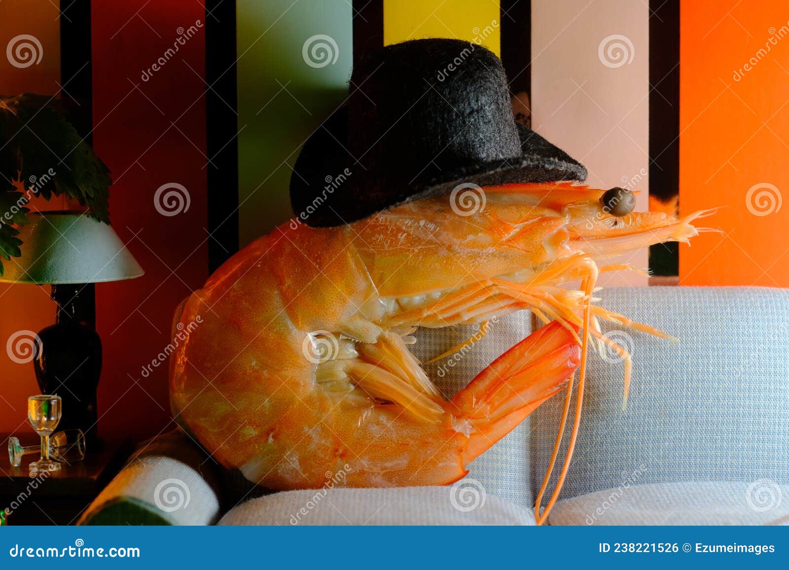 Cool Shrimp Top Hat stock photo. Image of oxymoron, jumbo 238221526